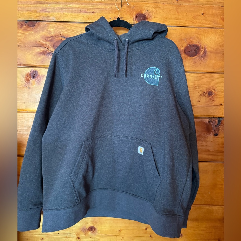 NWOT Carhartt Rain Defender pull-over midweight hoodie.  Dark gray. Size 1x.